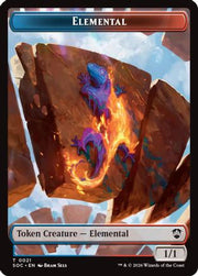 Elemental (0021) // Phyrexian Myr Double-Sided Token (SOC-21 // 8) - Commander: Secrets of Strixhaven