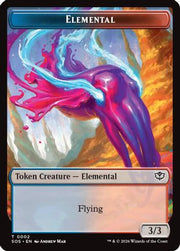 Elemental (0002) // Treasure Double-Sided Token (SOS-2 // 12) - Secrets of Strixhaven