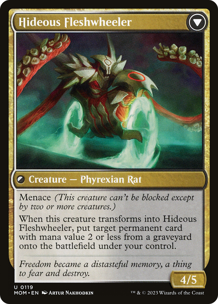 Nezumi Freewheeler // Hideous Fleshwheeler (MOM-119) - March of the Machine Foil