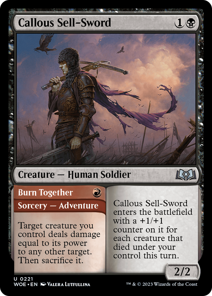 Callous Sell-Sword // Burn Together (WOE-221) - Wilds of Eldraine