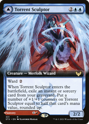 Torrent Sculptor // Flamethrower Sonata (STX-331) - Strixhaven: School of Mages: (Extended Art)