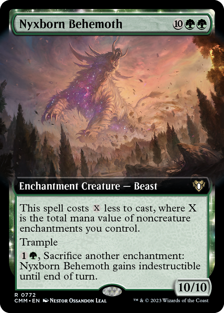 Nyxborn Behemoth (CMM-772) - Commander Masters: (Extended Art, enchantment) Foil