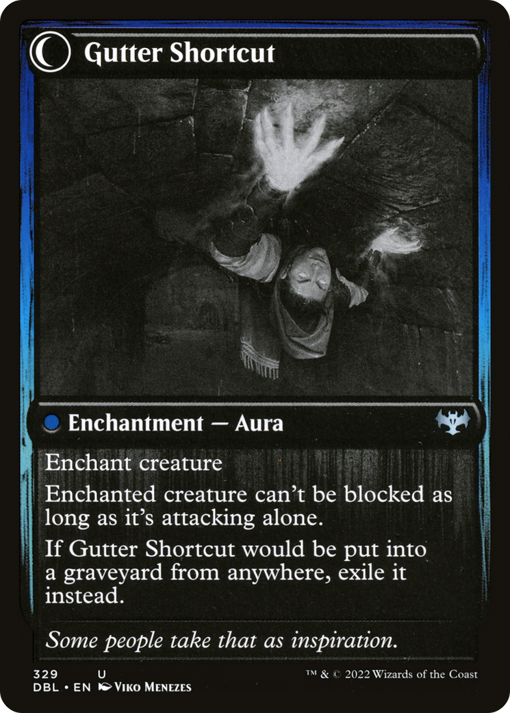 Gutter Skulker // Gutter Shortcut (DBL-329) - Innistrad: Double Feature: (Double Faced Transform) Foil