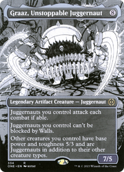 Graaz, Unstoppable Juggernaut (ONE-334) - Phyrexia: All Will Be One: (Showcase) (Borderless) Foil