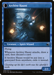 Overwhelmed Archivist // Archive Haunt (MID-068) - Innistrad: Midnight Hunt: (Double Faced Transform)