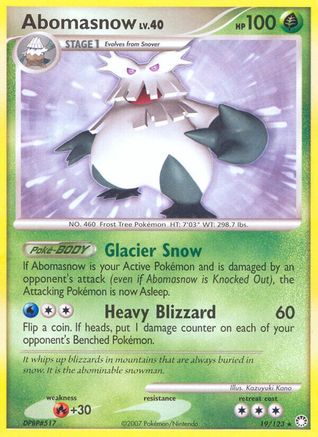 Abomasnow 019  - Reverse Holofoil Mysterious Treasures - Rare