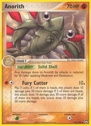 Anorith 026  - Reverse Holofoil Power Keepers - Uncommon