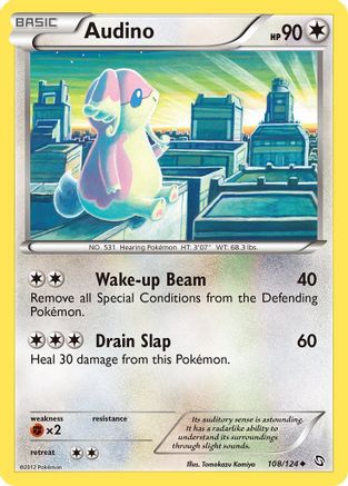 Audino 108  - Reverse Holofoil Dragons Exalted - Uncommon