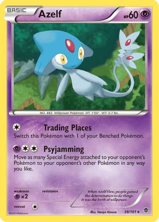 Azelf 038  - Reverse Holofoil Plasma Blast - Rare