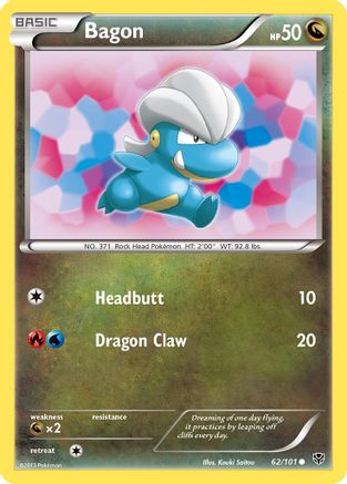 Bagon 062  - Reverse Holofoil Plasma Blast - Common