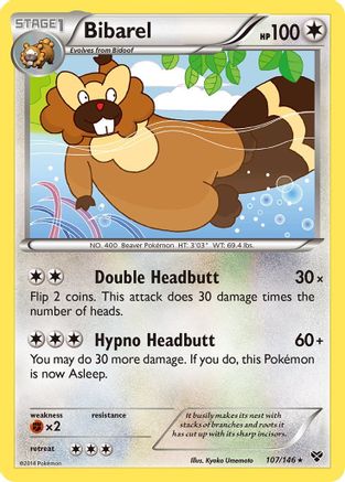 Bibarel 107  XY Base Set - Rare