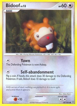Bidoof 054/100  Stormfront - Common