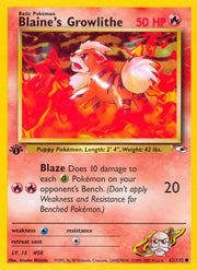 Blaine's Growlithe (62) 062/132  - 1st Edition Gym Heroes - Common