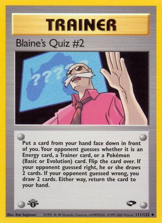 Blaine's Quiz #2 111/132  - 1st Edition Gym Challenge - Uncommon