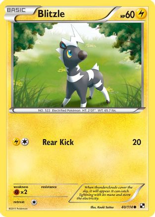 Blitzle (40) 040  - Reverse Holofoil Black and White - Common