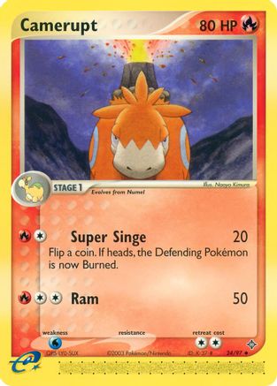 Camerupt 024/97  - Reverse Holofoil Dragon - Uncommon
