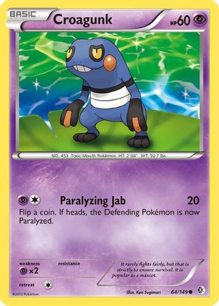 Croagunk (64) 064  - Reverse Holofoil Boundaries Crossed - Common