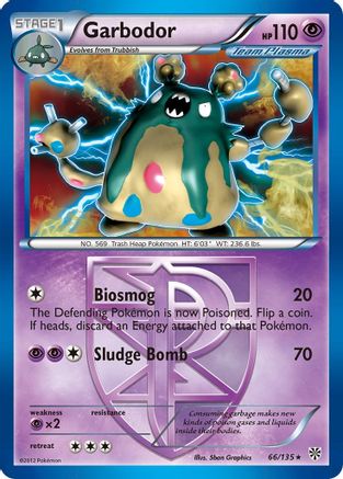 Garbodor (Team Plasma) (66) 066/135  - Reverse Holofoil Plasma Storm - Holo Rare