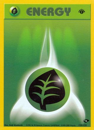 Grass Energy 129/132  - 1st Edition Gym Challenge - Common