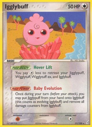 Igglybuff 021/100  - Reverse Holofoil Crystal Guardians - Rare