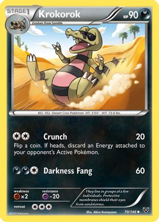 Krokorok 070  - Reverse Holofoil XY Base Set - Uncommon