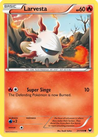 Larvesta (21) 021  - Reverse Holofoil Dark Explorers - Common