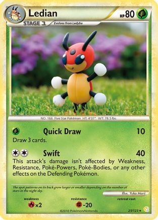 Ledian 025  - Reverse Holofoil HeartGold SoulSilver - Rare