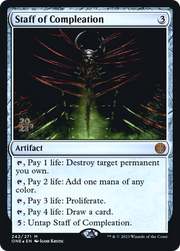 Staff of Compleation (PRE-242S) - Phyrexia: All Will Be One Promos Foil