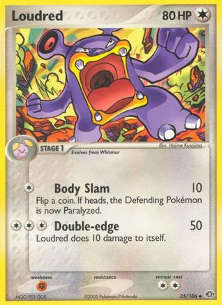 Loudred 035  - Reverse Holofoil Emerald - Uncommon