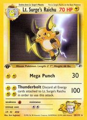 Lt. Surge's Raichu 028/132  - 1st Edition Gym Heroes - Rare