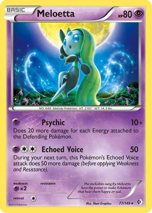 Meloetta 077  - Reverse Holofoil Boundaries Crossed - Holo Rare