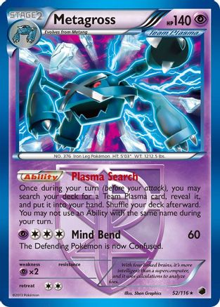 Metagross (Team Plasma) 052  - Holofoil Plasma Freeze - Holo Rare