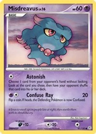 Misdreavus 091  - Reverse Holofoil Diamond and Pearl - Common