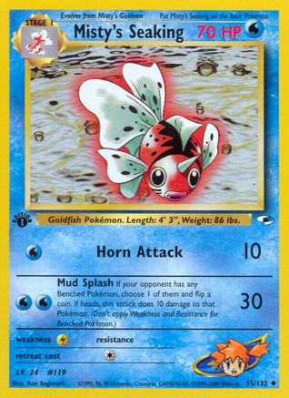 Misty's Seaking 055/132  - 1st Edition Gym Heroes - Uncommon