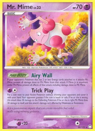 Mr. Mime 030  - Reverse Holofoil Mysterious Treasures - Rare