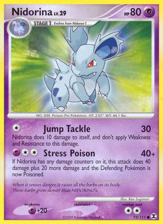 Nidorina 073  - Reverse Holofoil Rising Rivals - Common