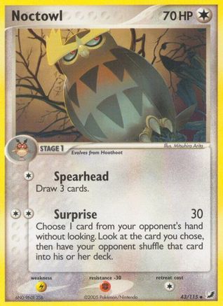 Noctowl 043  - Reverse Holofoil Unseen Forces - Uncommon