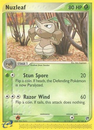 Nuzleaf 049/100  - Reverse Holofoil Sandstorm - Uncommon