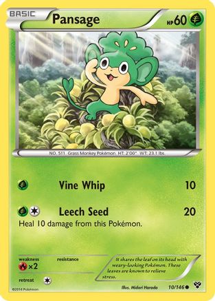 Pansage 010  - Reverse Holofoil XY Base Set - Common