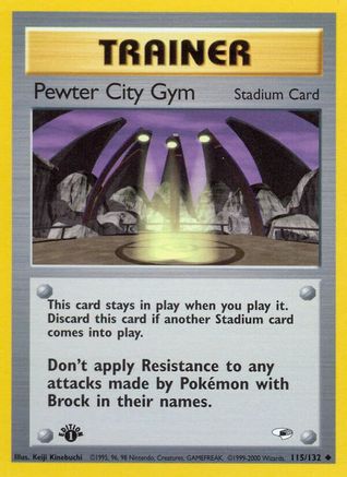 Pewter City Gym 115/132  - Unlimited Gym Heroes - Uncommon