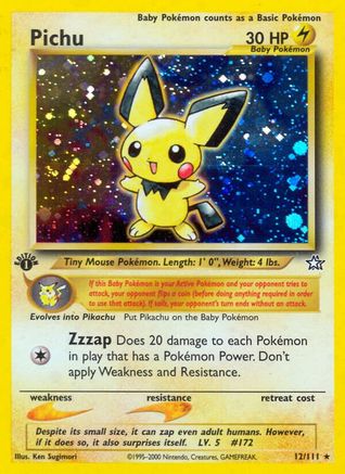 Pichu 012/111  - 1st Edition Holofoil Neo Genesis - Holo Rare
