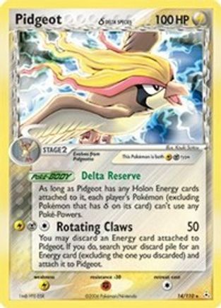 Pidgeot (Delta Species) 014/110  - Holofoil Holon Phantoms - Holo Rare