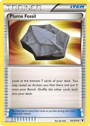 Plume Fossil 093  - Reverse Holofoil Noble Victories - Uncommon