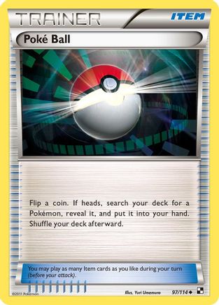 Poke Ball 097/114  - Reverse Holofoil Black and White - Uncommon