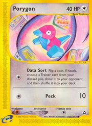 Porygon (103a) 103a/147  - Reverse Holofoil Aquapolis - Common