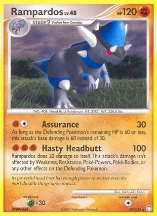 Rampardos 033  - Reverse Holofoil Mysterious Treasures - Rare