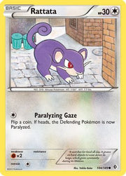 Rattata 104  - Reverse Holofoil Boundaries Crossed - Common