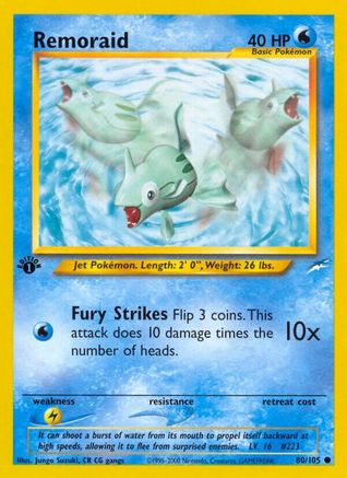 Remoraid 080/105  - 1st Edition Neo Destiny - Common