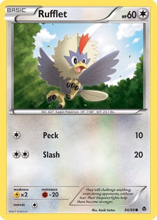 Rufflet (86) 086  - Reverse Holofoil Emerging Powers - Common