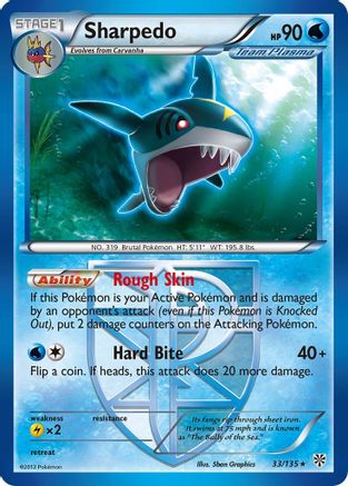 Sharpedo (Team Plasma) 033  - Reverse Holofoil Plasma Storm - Rare